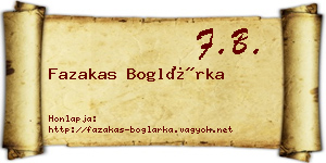Fazakas Boglárka névjegykártya