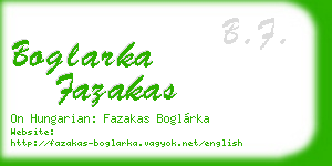boglarka fazakas business card